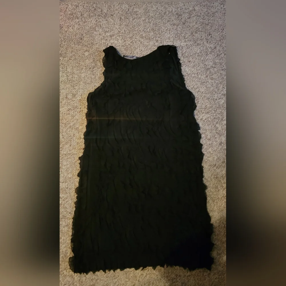 Zara Black Ruffled Mini Dress - Picture 9 of 15